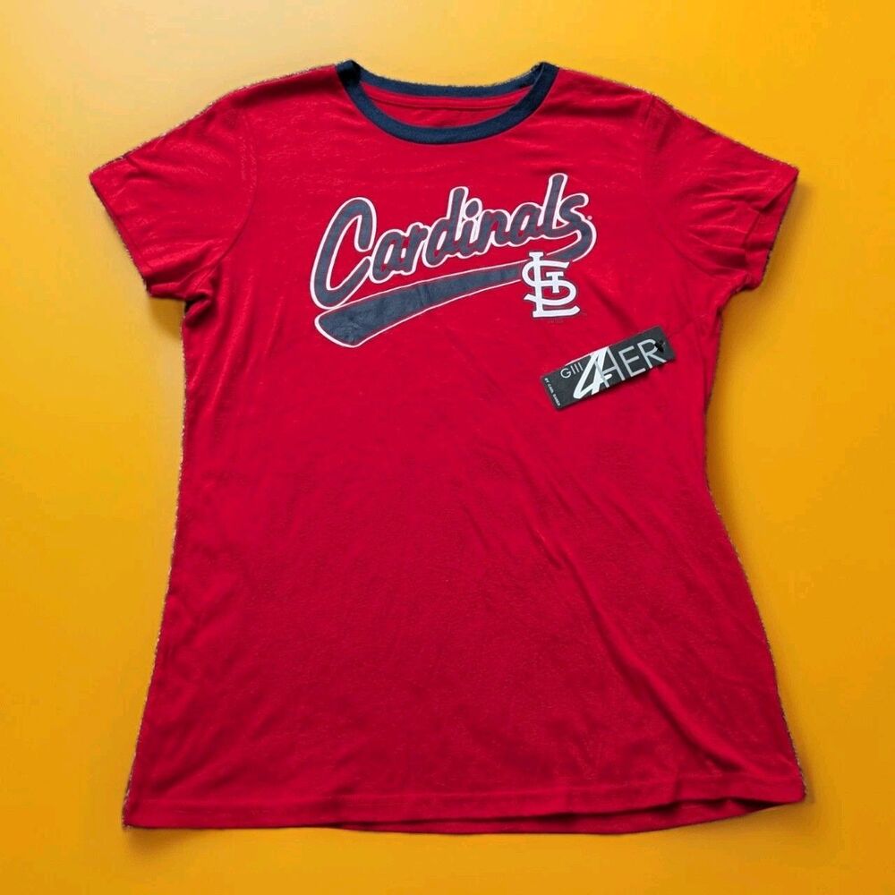 G-III 4Her by Carl Banks Red St. Louis Cardinals CrewNeck T-Shirt Large NWT